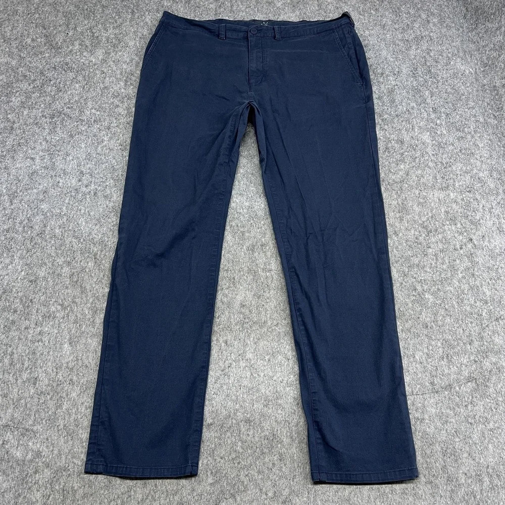 Mack Weldon Pants Mens 38x34 Navy Blue Stretch Chino Casual Straight Actual38x32